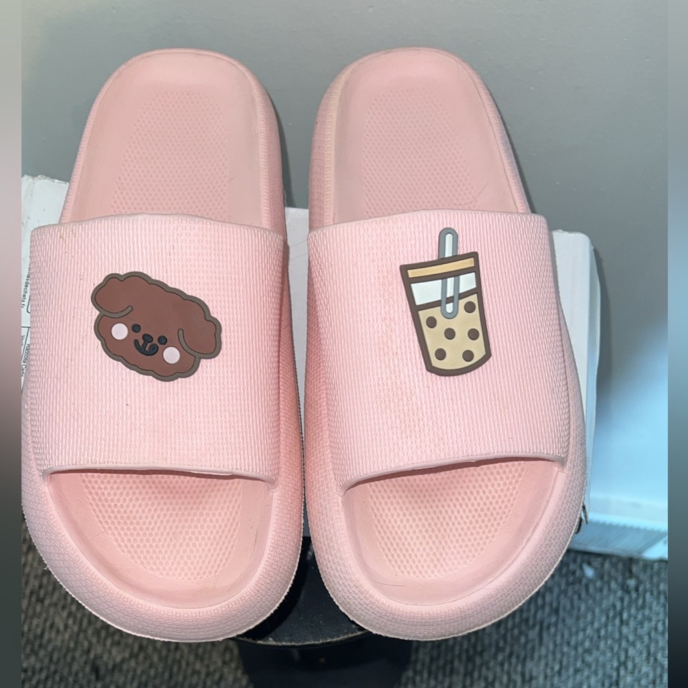 Cute Pink Slippers with Fun Designs
